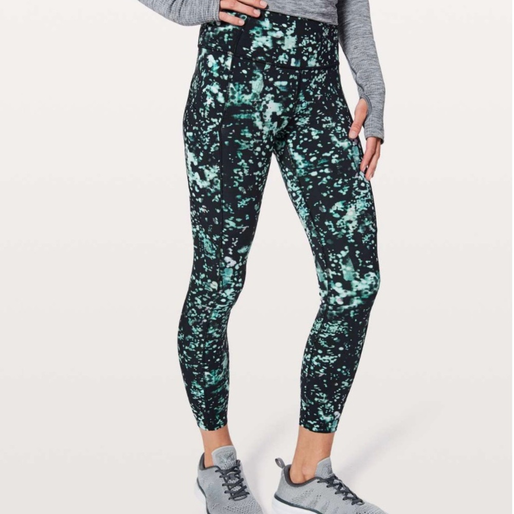 LULULEMON Pixel Haze Multi Black Fast Free 7/8 Tight *Nulux 25" Active Legging 4